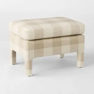 Bellfield Fully Upholstered Ottoman Checkered - Threshold designed with Studio McGee Bellfield Fully Upholstered Ottoman Checkered - Threshold designed with Studio McGee