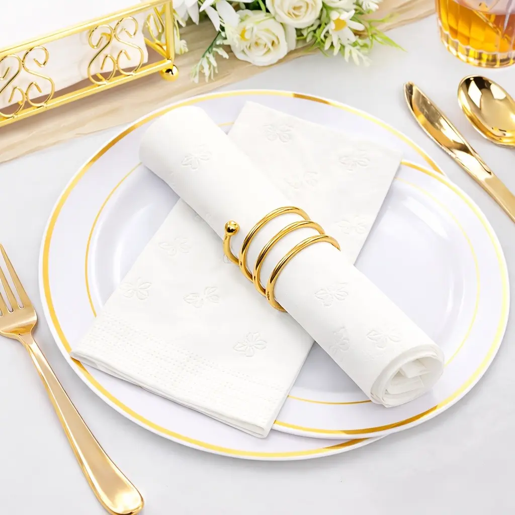150/300/450pcs Bulk Disposable 2-Ply Paper Napkins & Hand Towels - Bulk Value Pack (150/300/450 Sheets) - Elegant Dinner Napkins for Weddings, Parties, Events, Christmas, Thanksgiving, for Guests - Soft Absorbent Bulk Napkin