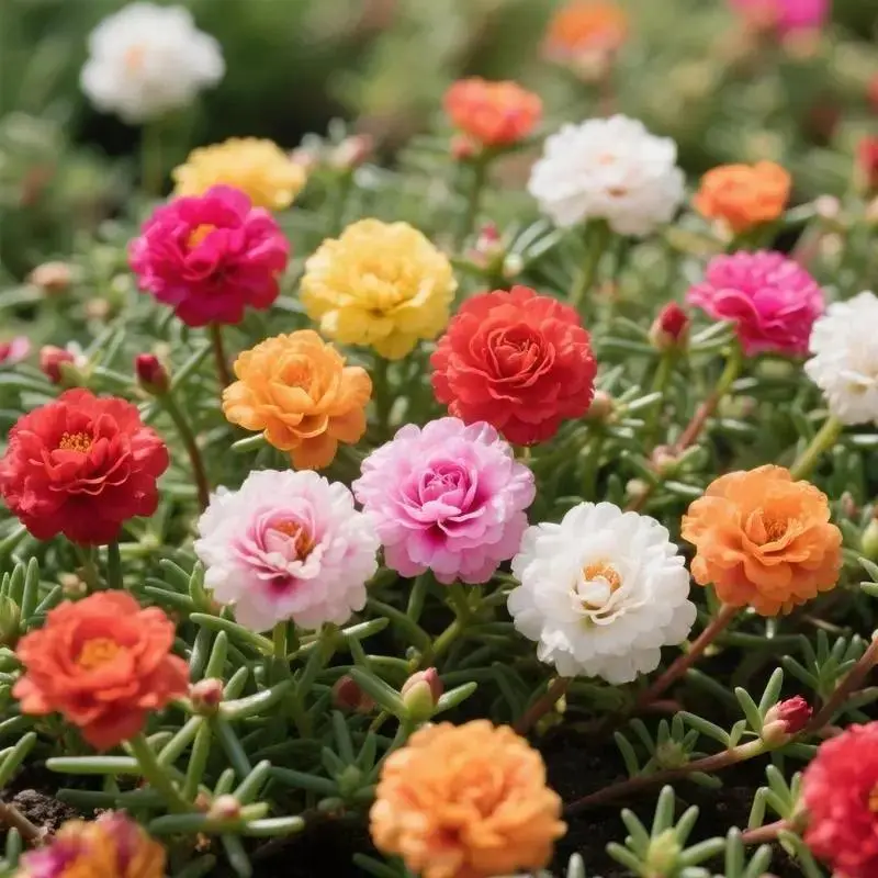 1000-Count Bulk Pack Non-GMO Moss Rose Flower Seeds, Mixed Blooms, Large Flowers, Pollinator-Attracting, Easy-to-Grow, Outdoor Annual-Perennial Garden Seeds