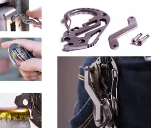 TIKA Outdoor Carabiner Clip, Stainless Steel Keychain and Key Holder Organizer for Camping and Everyday Use 1-Pack
