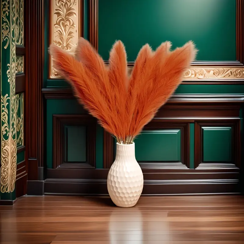 3PCS 43in (110cm) Silk Faux Pampas Grass Set, Tall Fluffy Adjustable Height Artificial Plants, Natural Look Decorative Floor Vase Filler for Boho Home Decor, 43 In