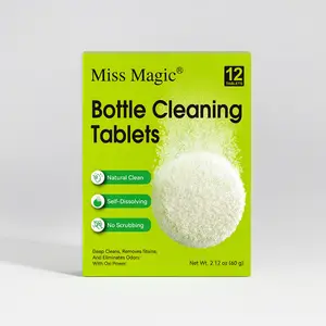 Miss Magic Bottle Cleaning Tablets – Effervescent Cleaner for Water Bottles, Tumblers, Thermos, Mugs & Hydration Packs – Cleans Coffee Makers, Ice Makers & Appliance Reservoirs – Fast, Safe & Fresh