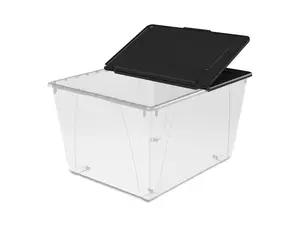 16 Gallon (60L) Storage Tote with Folding Lid, Blue