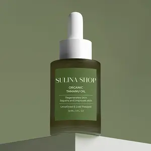 Sulina Shop Organic Tamanu Oil | Fades Acne Scars | Repairs Skin | 100% Pure, Cold Pressed, Unrefined, Cruelty-Free, Hydrating, Moisturizing Tamanu Oil for Face Skincare, Haircare, Soothes Irritation,
