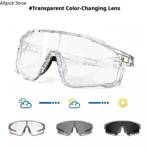 Photochromic Cycling Glasses for Men and Women, UV400 Sports Sunglasses with Clear-to-Dark Lenses for Cycling, MTB, Running, Fishing, Baseball and Outdoor Riding