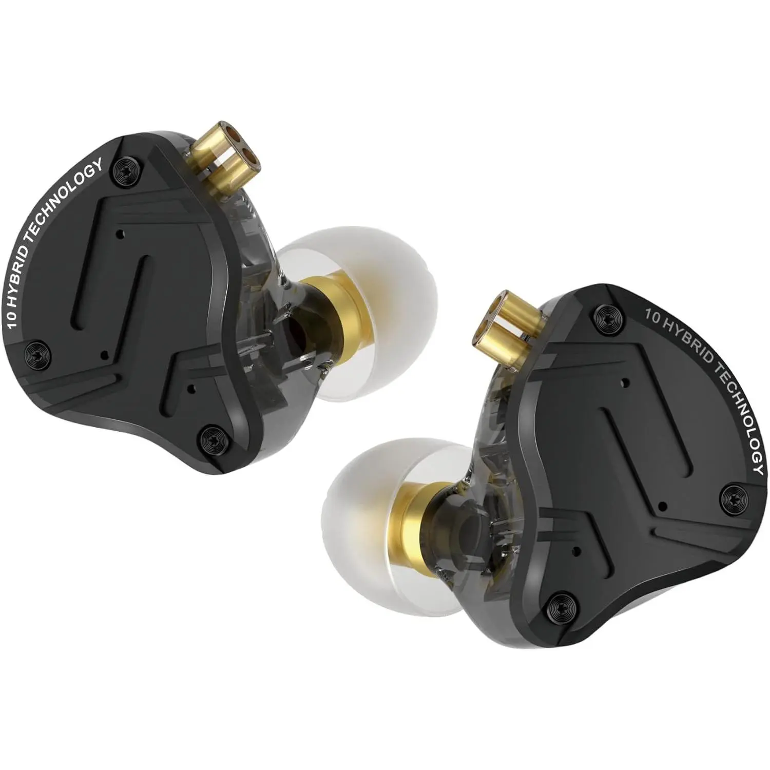 KZ ZS10 PRO X in Ear  Headphones, Upgrade 4BA+1DD Hybrid Driver IEM Earphones, HiFi Metal Wired Gaming Earbuds, for Singers Bass Player Drummers Guitarist Musicians Dj (Without Mic,Black)