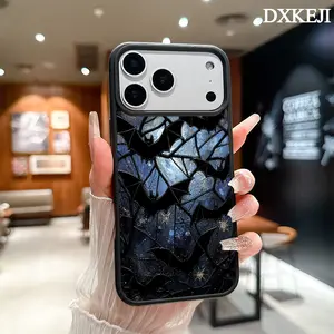 Gothic Stained Glass Bats Pattern Magnetic MagSafe Phone Case for iPhone 17 Air/16 Pro Max 15 Pro 14 13 12 11 Plus Shockproof Slim Protective Cover Casing