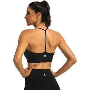 Workout Bras for Women Y Back Padded Strappy U Neck Butter Soft Low Impact Yoga Pilates Walking Sports Bra