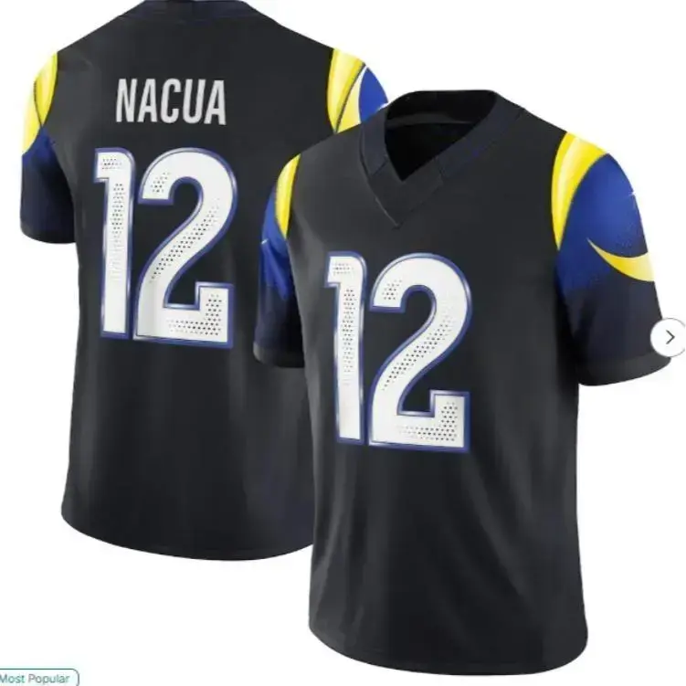 Mens #12 Football Jersey – Player Inspired by Nacua, Fan Edition Game Day Top