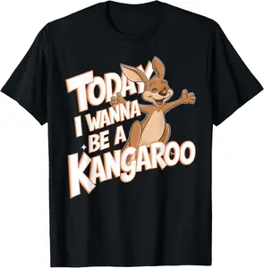 Casual Cotton shortsleeve tees I wanna be a  Kangaroo T-Shirt
