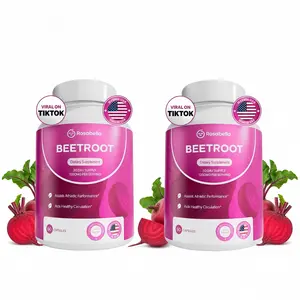 2-Pack Rosabella Organic Beetroot 1300 mg  Daily Cardiovascular Support Natural Superfood Supplement for Blood Flow & Heart Wellness