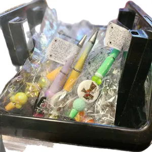 Bead Pens 4 for $15 - "Adult words" Focal Beads & Rhinestones with Refill Ink Included for DIY Crafting Projects