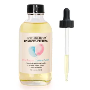Bubblegum Cotton Candy Body Oil - 4 oz with Dropper Included - Hydration & Moisturization with Jojoba and Sweet Almond Oils