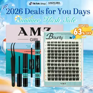 AMZGIRL Lash Clusters Kit WildFluff Enhanced D Curl Eyelash Extension Kit WildFlow Lashes Cluster Invisible Band Lash with White Lash Bond and Seal,  Lash Remover and Lash Applicators #DealsForYouDays