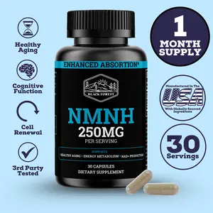 Black Forest NMNH 250MG Enhanced with BioPerine for 3X Absorption - Advanced NAD+ Support Supplement for Healthy Aging & Cognitive Function Optimum Fitness  Edible Healthcare Natural