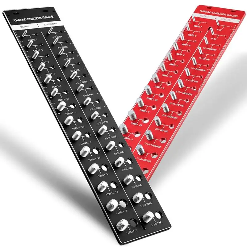 Bolt & Nut Identifier Gauge, 1 Count Thread Checker, Nut & Bolt Thread Checker Tool, Screw Bolt Size & Thread Gauge with Inch & Centimeter Ruler, Gift