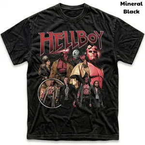 Men's and Women's T-Shirt, Vintage Hellboy Graphic Tee, Horror Movie Tee, Gift T-Shirt, Gothic Grunge Y2K Emo Scene Amity Affliction Style Clothes Menswear Womenswear Streetwear