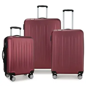 Elite Luggage EL09259R 21, 25 & 29 in. Dori Hardside Lightweight Expandable Luggage Set with TSA Lock - Burgundy - 3 Piece