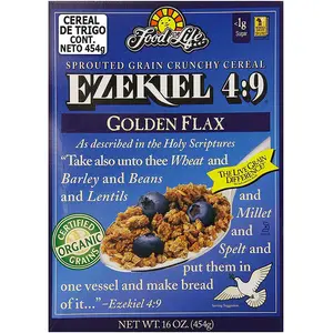 Food For Life Ezekiel 4:9 Organic Sprouted Grain Cereal Golden Flax 16-oz Boxes