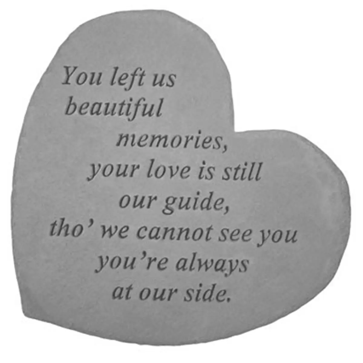 Kay Berry 08610 Engraved Text Stone Memorial Plaque, Commemorative Hearts Design for Grief Support - "You left us..."