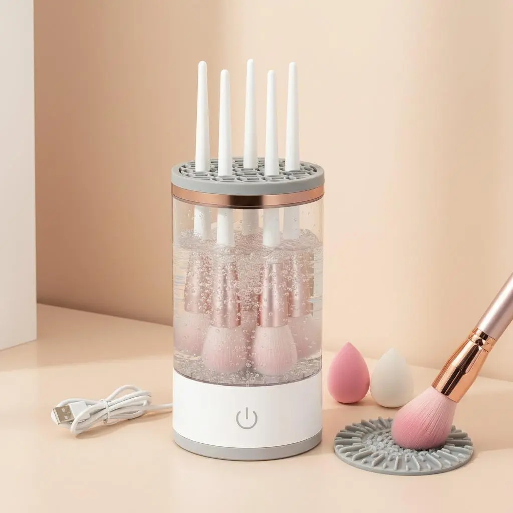 Anniversary gift,Makeup Brush Washer Electric Cleaning Brushes with Auto Wash, Clean Ya Brushes & Clean Makeup Tools, USB Powered Makeup Brush Cleaner for Fast Deep Cleaning, Quiet Operation, Effortless & Versatile Use
