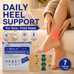 Foot fatigue relief patch helps alleviate heel spurs, discomfort, and subtle pain; relieves cooling at the soles, stiffness and pain caused by carrying weight while walking; gently soothes compressed foot areas; says goodbye to heel pain during walking an