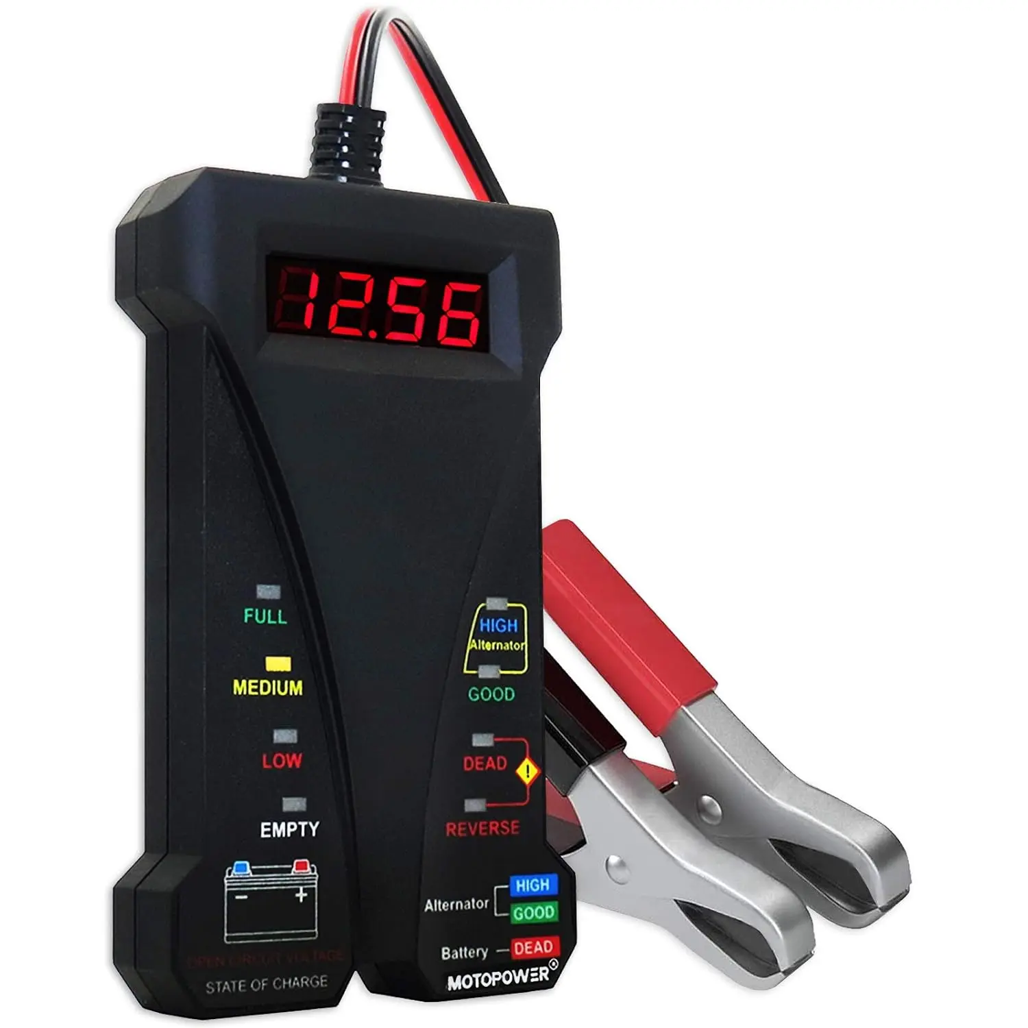 MP0514A 12V Digital Car Battery Tester Voltmeter and Charging System Analyzer with LCD Display and LED Indication