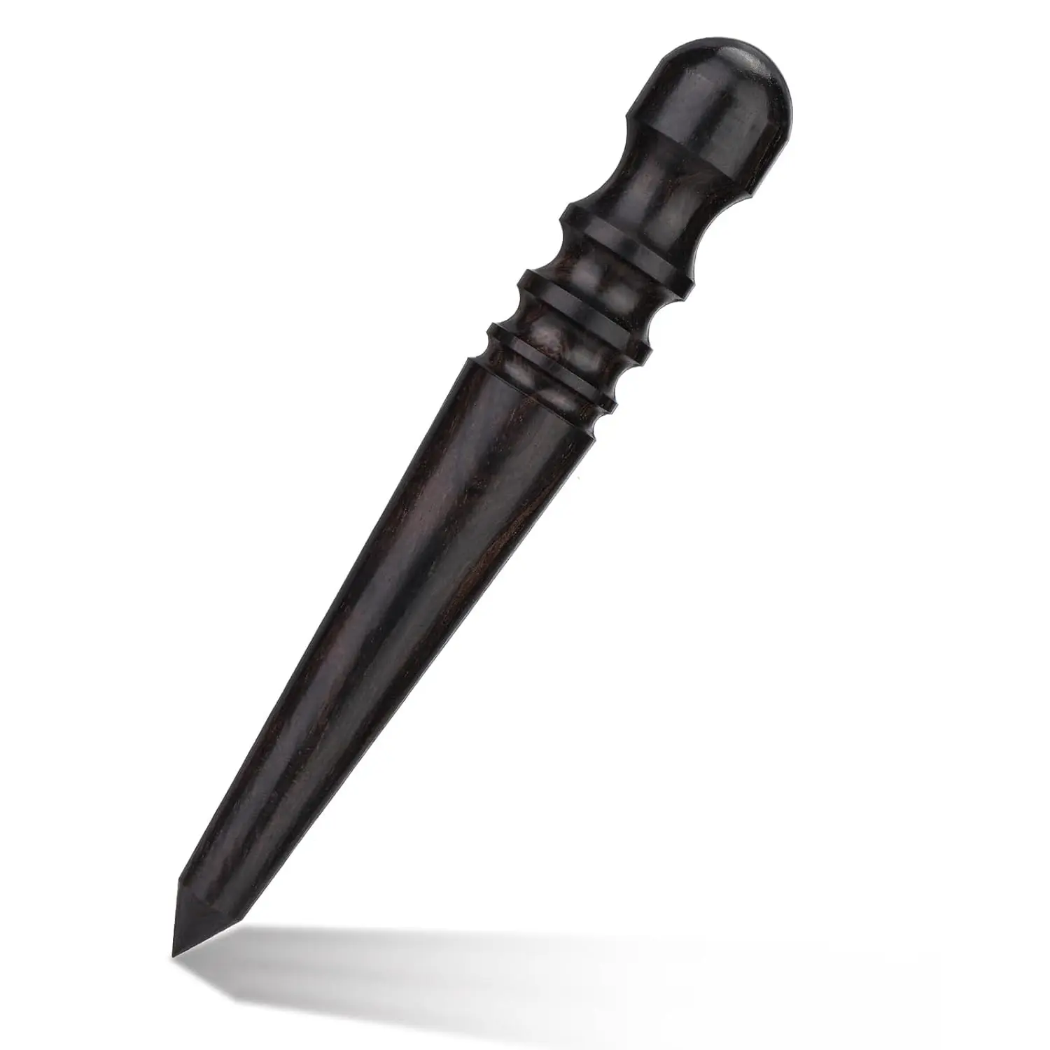 Professional Ebony Wood Round Head Leather Edge Burnisher, Burnishing Slicker Tool for Leathercraft Burnishing Polishing Leather Working