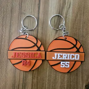 Personalized Basketball Bag Tag | Custom Name and Number | 3D Printed Basketball Keychain | Sports Gift for Players and Teams