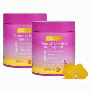 2 Pack LEEFAR Her Probiotics Gummies SC - All in One Solution with Slippery Elm and Prebiotics & Lactobacillus Probiotic Blend for Women's pH Balance and Dryness Hawaiian Pineapple Gummies Dietary Supplement