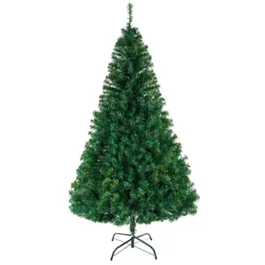 8FT Premium Christmas Tree with 1138 Realistic Branches Pre Lit LED Lights for a Full Holiday Home Decor