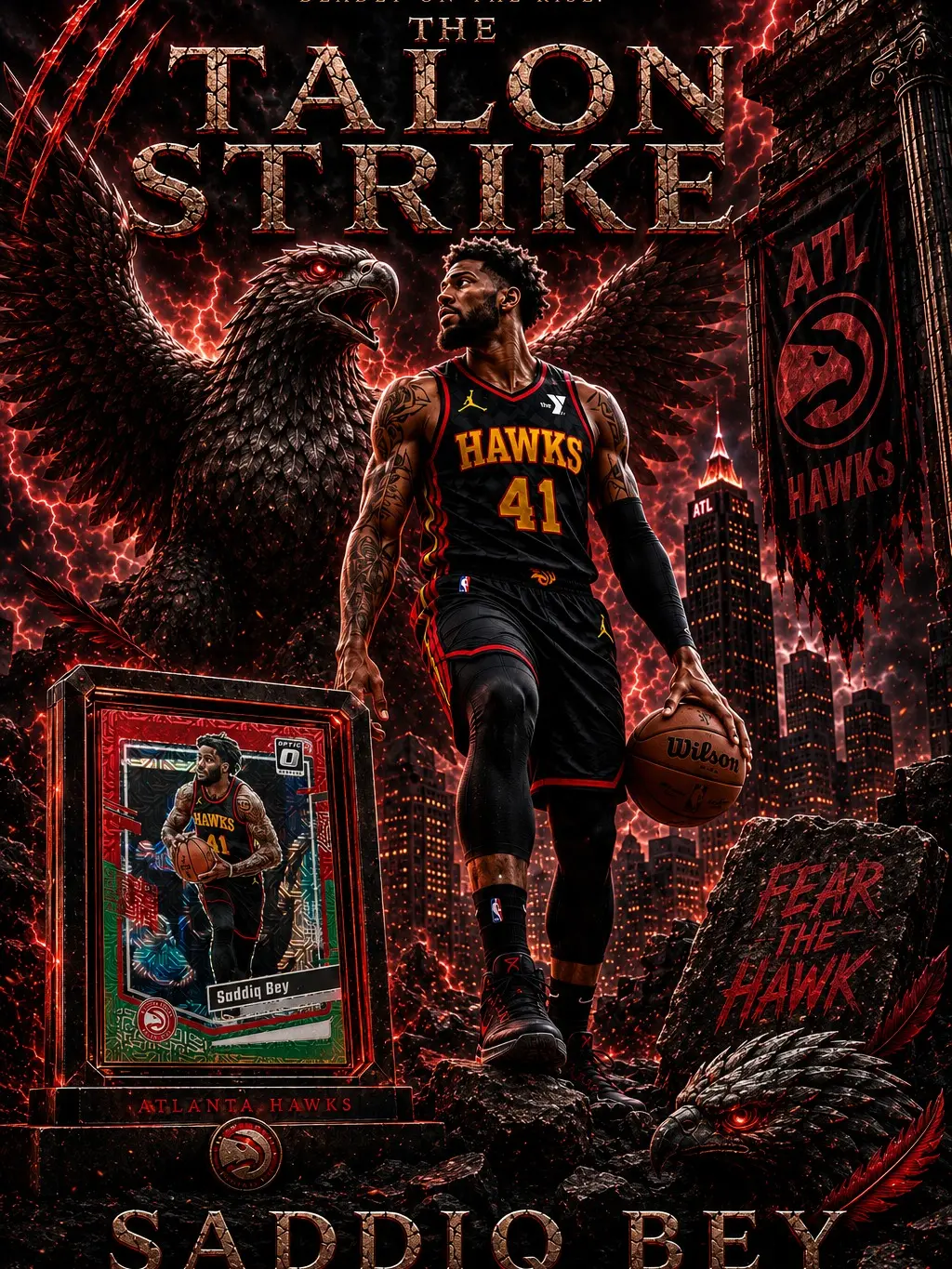 Saddiq Bey 2023-24 Donruss Optic Choice Red Green #21 Hawks