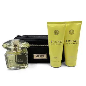 Versace Yellow Diamond Gift Set (3 oz EDP + 3.4 oz Shower Gel + 3.4 oz Body Lotion + Mini) | Bright & Glamorous Citrus Floral
