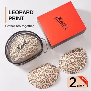 Minikit Leopard print Sticky Bra Fashion comfortable seamless invisible adhesive bras Womenswear straplessbra Basic Minimalist Adjustable Bras Convertible Bra
