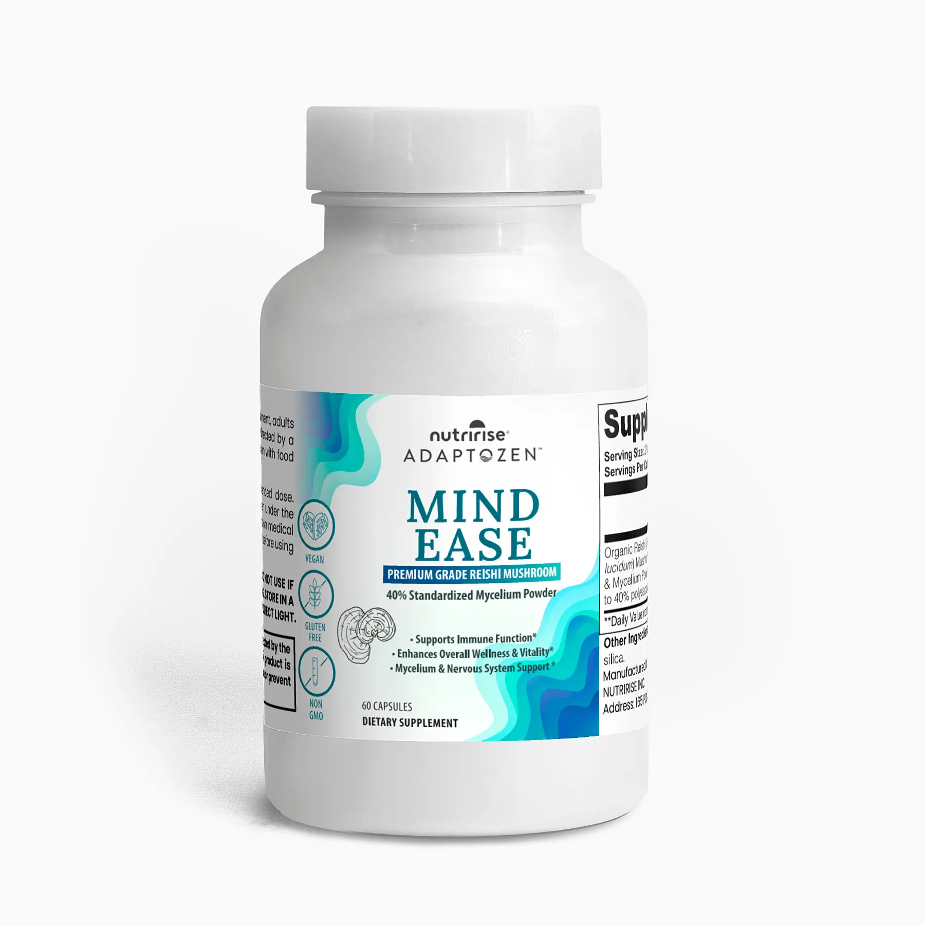 AdaptoZen Organic Reishi Mushroom With 40% Polysaccharides, Mycelium Powder For Immunity, Stress Reduction