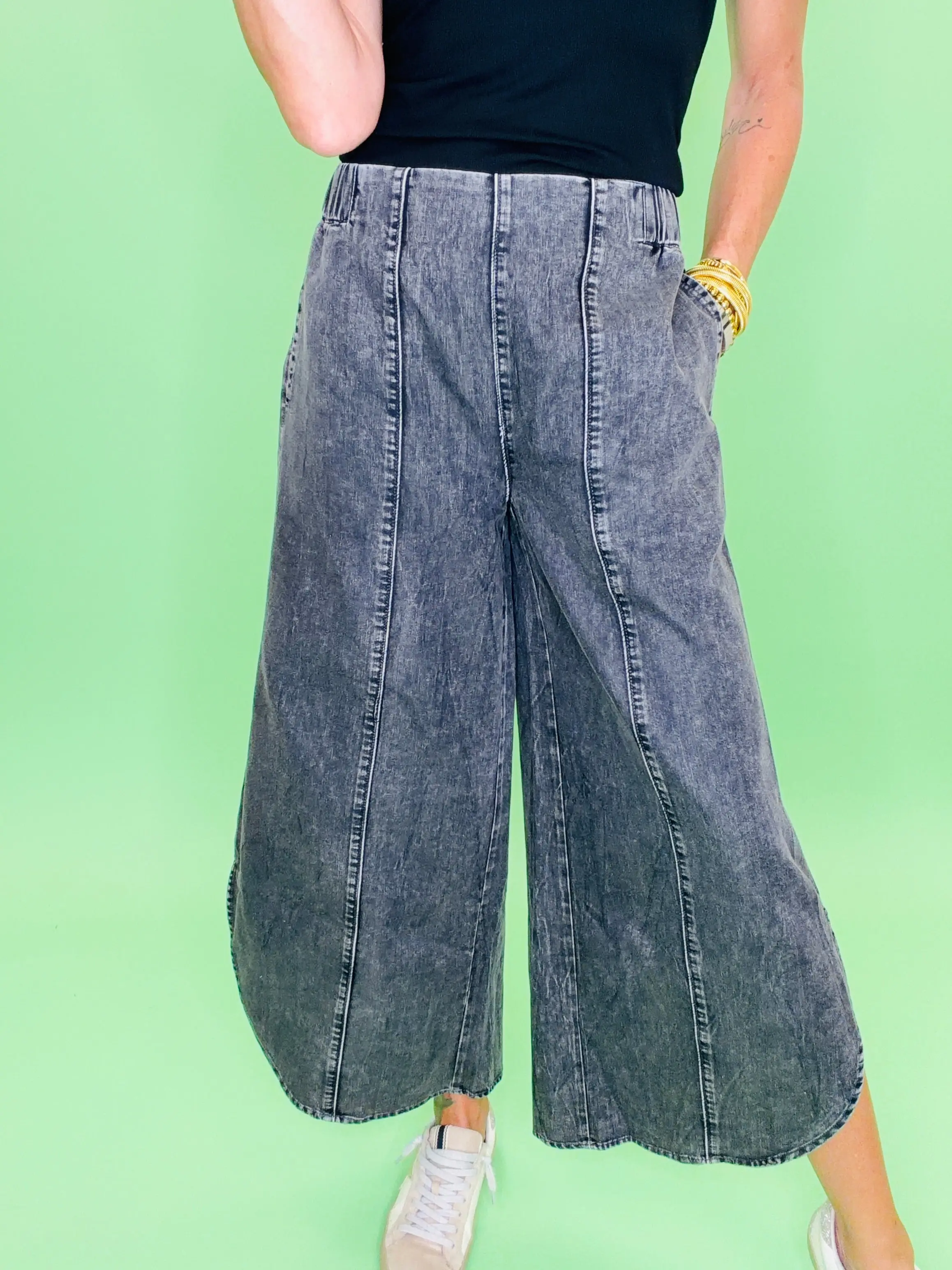 Vacay ready tulip pants charcoal