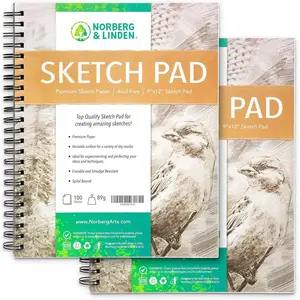 Sketch Pad 2 Pack - 9x12 Premium Heavyweight Paper for Artwork - Ideal Texture for Dry Media - Erasable & Anti-Smudge, Spiral Bound Detachable Pages - Cold-Pressed, 89g, 200 Sheets