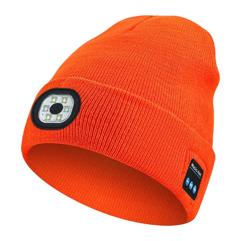 LED Hat Bluetooth Lighted Beanie, Unisex USB Rechargeable Headlamp, Warm Balaclava Super Soft Acrylic Blend, Suitable for All Seasons, Unisex, Fashion Hat, Stuffed Gift Outdoor Hat