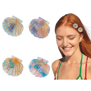 4Pack  Hair Accessories for Women - Blue Mini Starfish Seashell  Whale Clips, Cute  Hair Clips for Girls