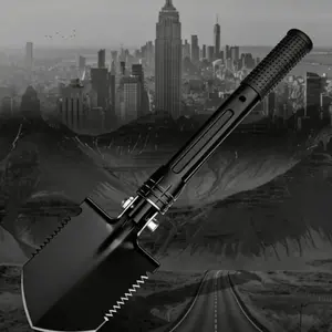 Outdoor Folding Shovel Multi-Functional Camping Tool, Portable Earthworm Digging Compass, Compact Survival Shovel, 5-In-1 Camp Gear, Emergency Tool