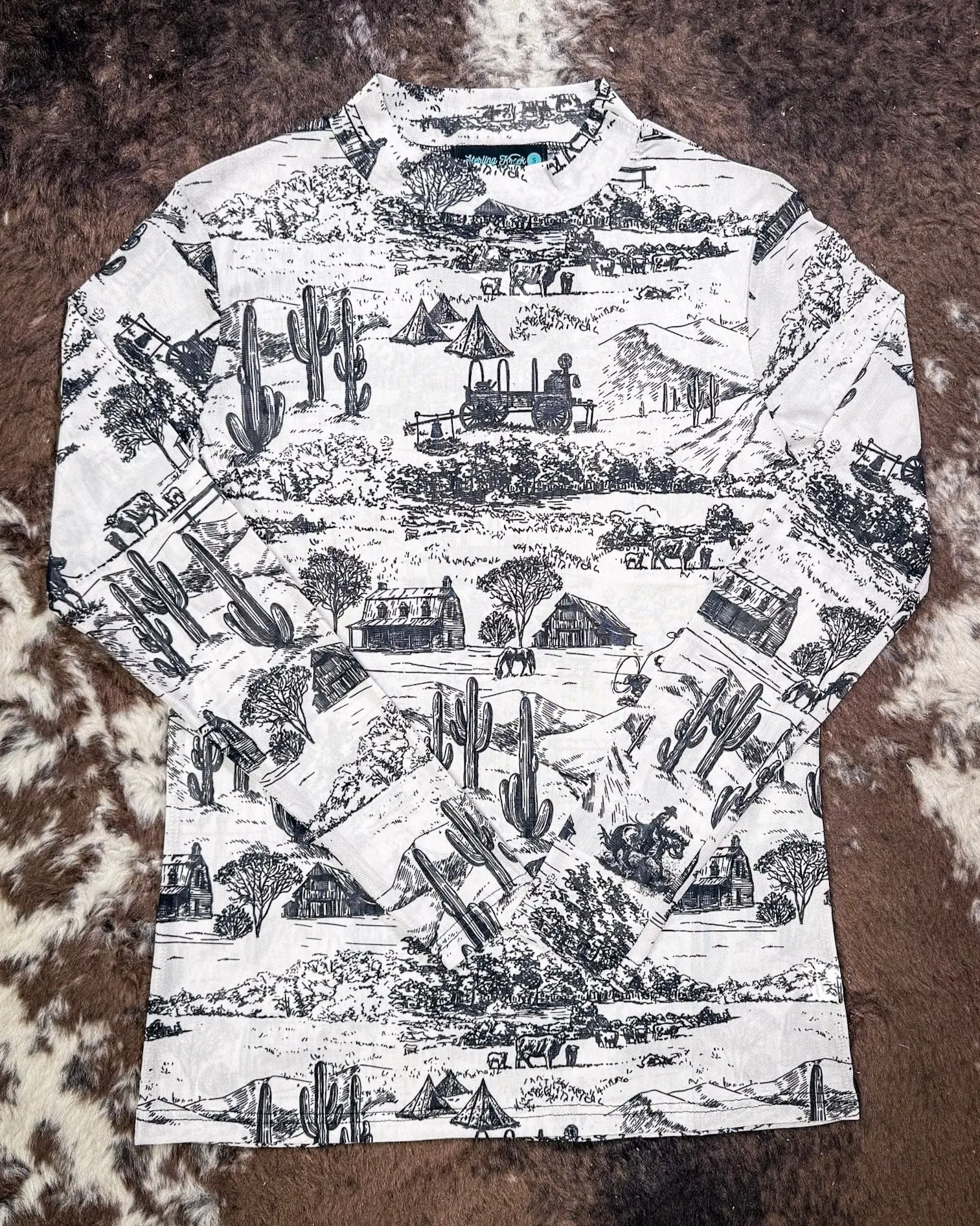 Bronco Western Supply Co. The Old Days Mesh Top, Versatile for Denim Jeans Pairing, Polyester Fabric, Compatible with Hat and Jacket Accessories