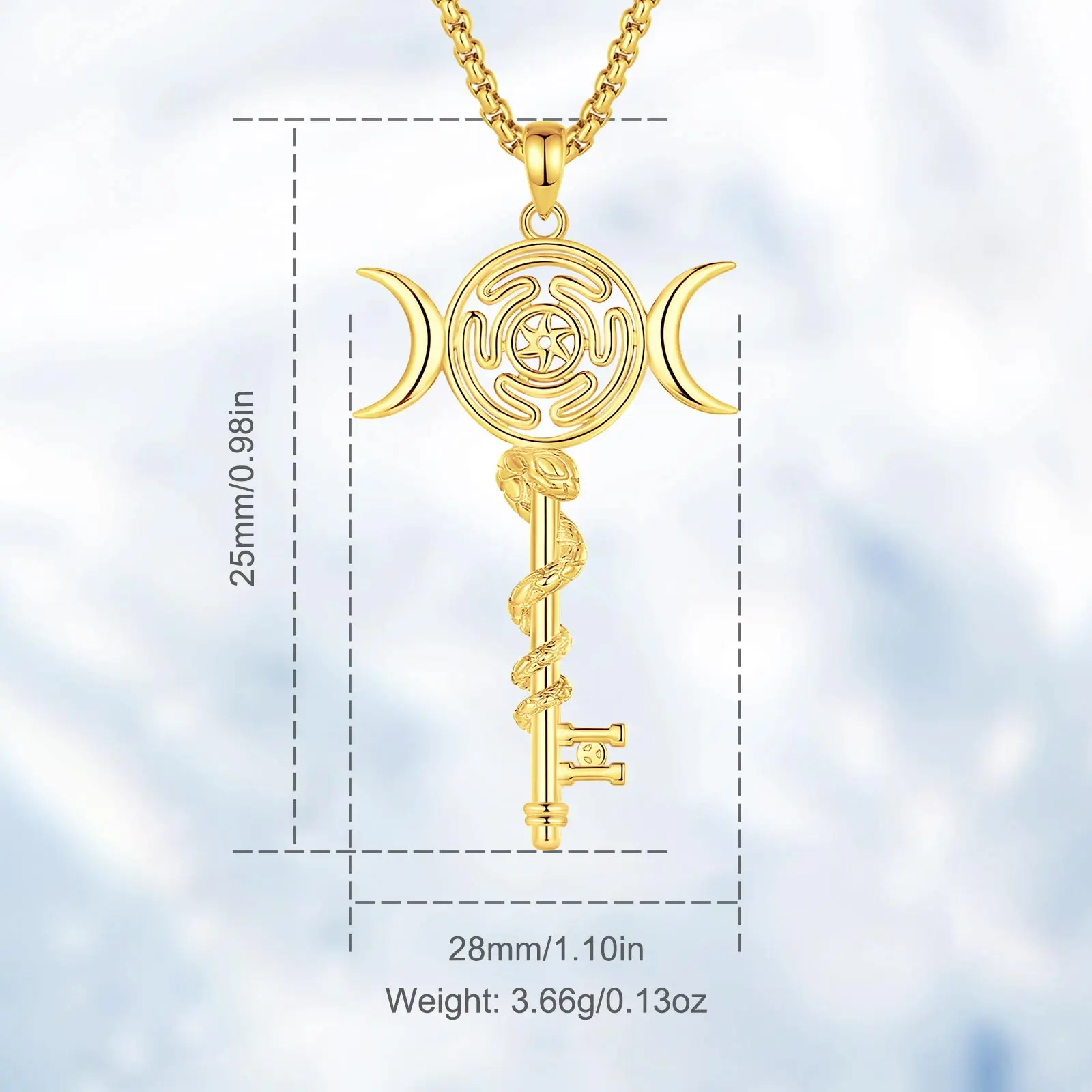 （Golden）Hecate Snake Symbol Key With Moon