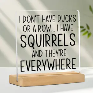 Funny Office Quote Decoration, Humorous Desk Sign Gift for Colleagues, Women's Acrylic Desktop Decor with Wooden Base