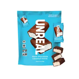 Unreal Dark Chocolate Coconut Minis 15.3 oz Vegan Gluten-Free Non-GMO Snack with Less Sugar Individually Wrapped for Home Office or On-the-Go - Peanut