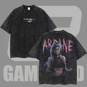 Jinx Arcane Show League Of Legends Washed Game T-shirt Game Soft Cotton, FPS, Game Lover Unisex Shirt Gift for Him Gift For Her Vintage Y2K Hoodie Sweatshirt KIR