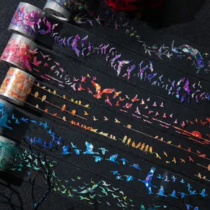 Decorative Tape Roll, Pe Shell Material, Bird Series Handmade Journal Stationery Bottle Decoration Sticker, Decorative Stickers, 1 Roll/bag
