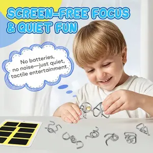 Metal Wire Puzzle Set - 24Pcs Brain Teaser Puzzles, IQ Test Toys For Adults & Kids, Educational Mind Game For Logic & Problem Solving