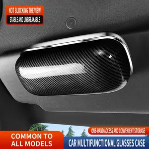 Car Sunglasses Organizer Holder, Foldable Sun Glasses Storage Box, Car Interior Card Clip, Creative Portable Eyewear Case