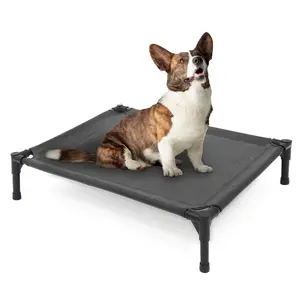 Elevated Dog Bed for Large Dogs, Raised Dog Cot Fits Up toHeavy Duty Pet Cots with Durable Supportive Teslin Recyclable Washable Mesh, Indoor & Outdoor Pet Bed