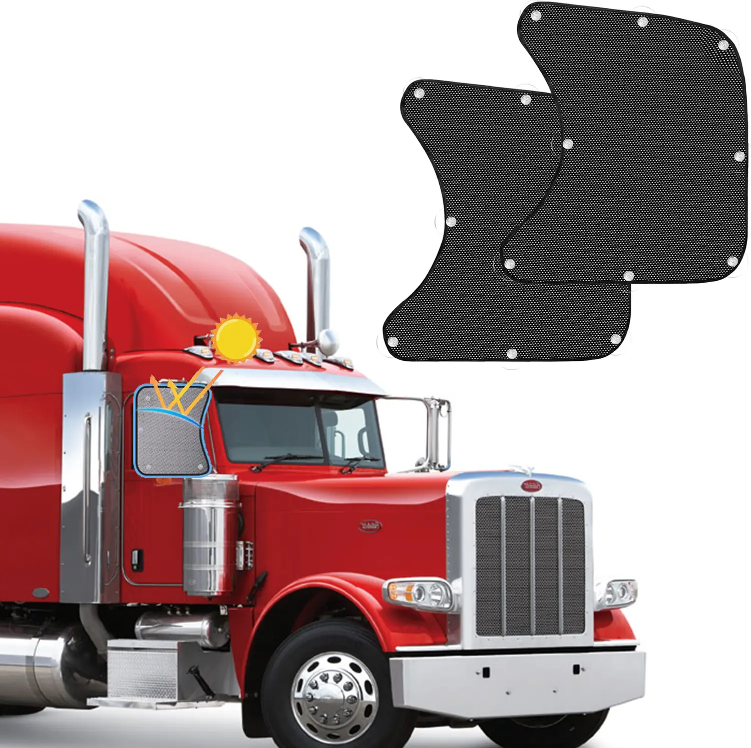 Semi Truck Side Window Sunshade for Freightliner International Trucks RV | Semi Truck Accessories, Sun Shade, UV Protection, Keeps Interior Cool international truck